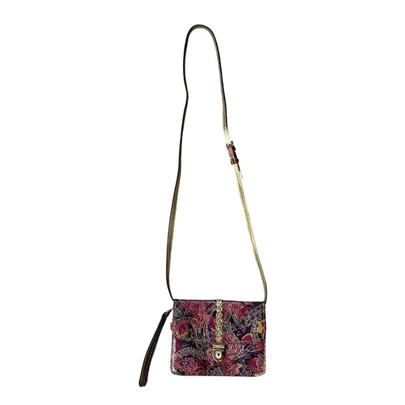 Patricia Nash Floral Leather Crossbody Shoulder Bag Purse Removable Strap Clutch - Picture 4 of 11